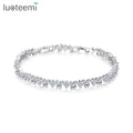 LUOTEEMI Beautiful Zircon Girls Bracelet White Gold Rhodium Plating Women CZ Tennis Bracelets