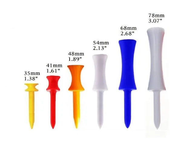 Assorted Different Size Plastic Step Down Golf Tees Graduated Castle Tee