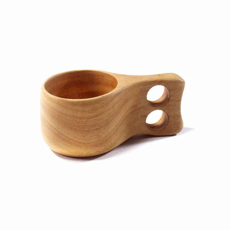 Nordic Style Coffee Tea Mug Kuksa Cup Handmade Outdoor Camping Hiking Elephant Wood Cup