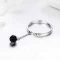 925 Sterling Silver Open Finger Ring Tears of Flowers Dangle Gemstone Classic Style for Wedding Party or Anniversary