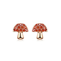 LOZRUNVE Elegant 925 Silver Pave Setting Cubic Zirconia Mushroom Stud Earrings