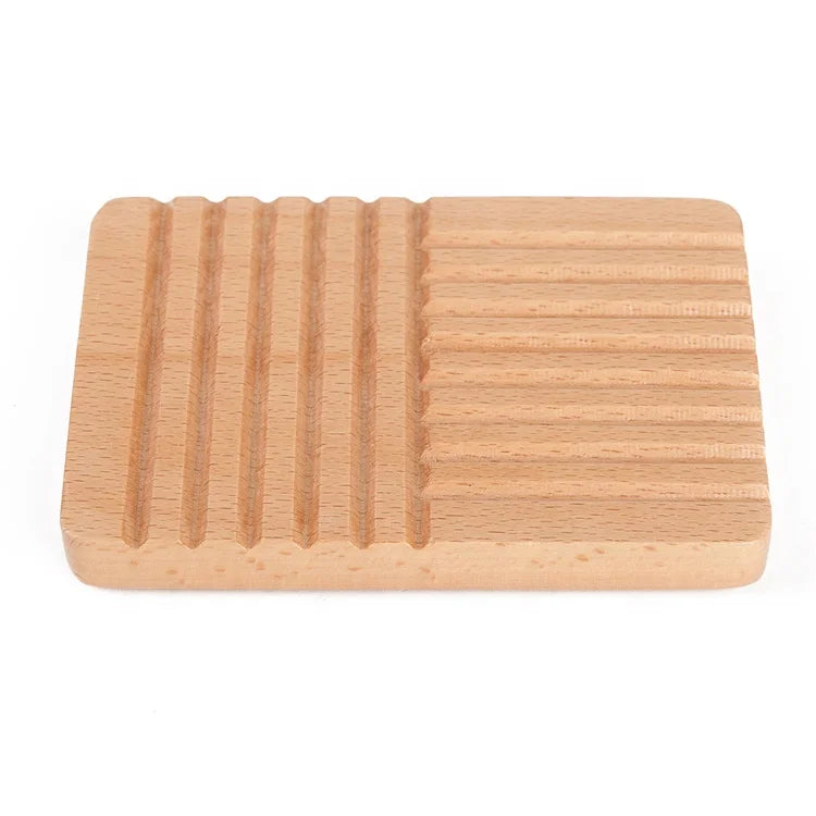 Classical Hot Sell Handmade Eco-Friendly Beech Wood Waterproof Anti-Slip Durable Soap Holder Dish
