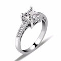 In Stock Square Lab Rings Ring Lock Engagement Rings Sample Jewelry Custom Brass Wedding Designs for Women Mascot Zircon 1pcs