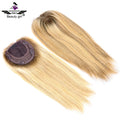 Beauty Girl Can Be Customized Ash Honey Highlight Blonde 9x9 Silk Base Hair Topper Indian Silk Net Base for Women Toppers