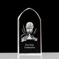 Small Bridge High Quality Wholesale Customized First Holy Communion 3d Laser Engraving Religions Crystal Baptism Craft