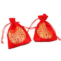 Jewelry Pouches Small Accessory Packaging Fabric Drawstring Bag Red Vintage Chinese Lucky Pouch Coins Bags