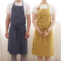 Korean Style Cotton Simple Art Coffee Shop Garden Drawing Work Chef Sleeveless Fabric Kitchen Waist Apron
