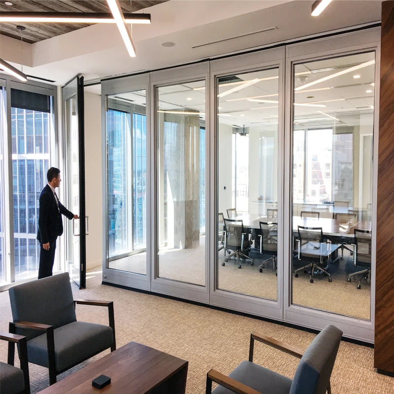 Hot Sale Modern Design Office Glass Partition Walls Double Glazing Sound Proofing Tempered Glass for Conference Room