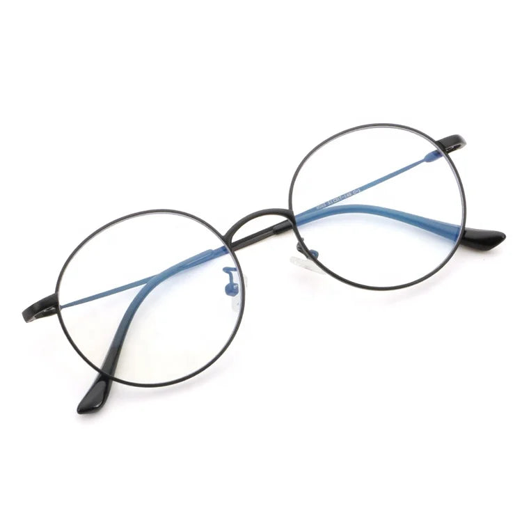 Aochi Good Quality BlueLight Glasses Anti Blue Light Eyewear Retro Round Shape Blue Light Blocking Eyeglasses With Metal Frames