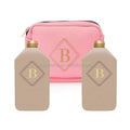 Stylish Neoprene Durable Letter Pattern National Style Makeup Bags Girls Large Capacity Golden Zipper Water Resistant Cosmetic
