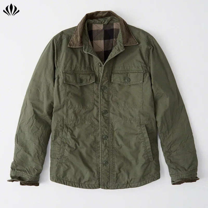 Custom Green Mens Jackets  Causal Outdoor Pocket Autumn and Winter Jacket Motorcycle Jackets for Men Riding