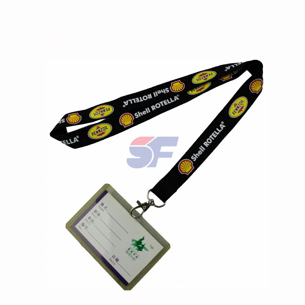 Promotional Eco-Friendly Fashionable Polyester Silk Screen Printed Exhibition Lanyard with ID Badge Holder