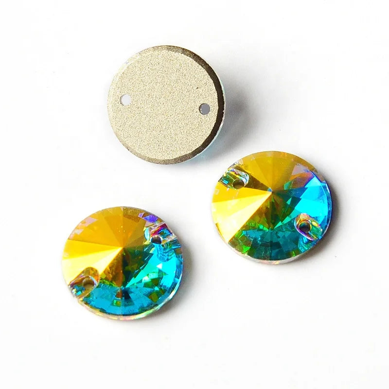 3200  AB Rivoli Glass Stones Top Quality Flatback Sewing Crystal Strass Craft Sew on Rhinestone for Clothes