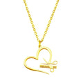 Heart-Shaped Scissor Stainless Steel Necklace Chain in Hip Hop Style Custom Printed Plated Enamelled Gifts Souvenirs Love Theme