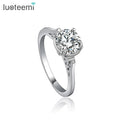 LUOTEEMI Charming Accessories Endless Love Heart Shaped White Gold Silver Plated Lovers' Cheap Wholesale Wedding Ring