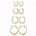 40mm-80mm Silver Gold Black Big Circle Smooth Alloy Stainless Steel Exaggerated Hoop Earrings Jewelry for Women Girls