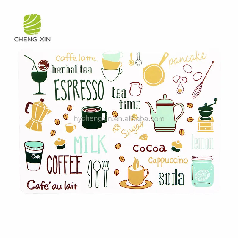 BPA Free 100% Food Grade Classic Style Kitchen and Dining PP Table Mat Plastic Tablemat Placemats