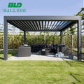 4x3 Motorized Outdoor Metal Gazebo Waterproof Louvered Roof Aluminum Pergola Kit