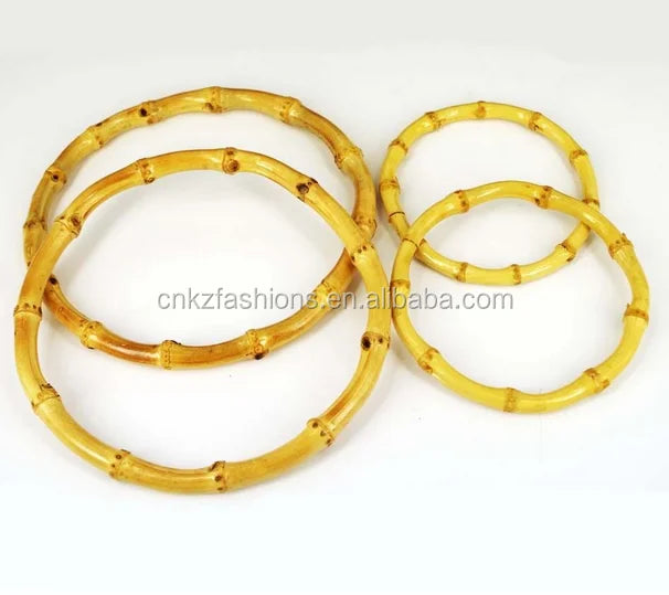 Round Bamboo Bag Handle Replacement Women's Handbags Accessory for Handcrafted Handbag DIY Bag Part Accessories
