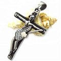 Johnny Hallyday 316 Stainless Steel Cross Pendant Special Locket for French Rock Fans JH Christian Crucifix Charm for Children