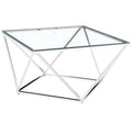 Living Room Furniture Stainless Steel Diamond Shaped Coffee Table Polygon Metal Mirror Smooth Diamond End Table