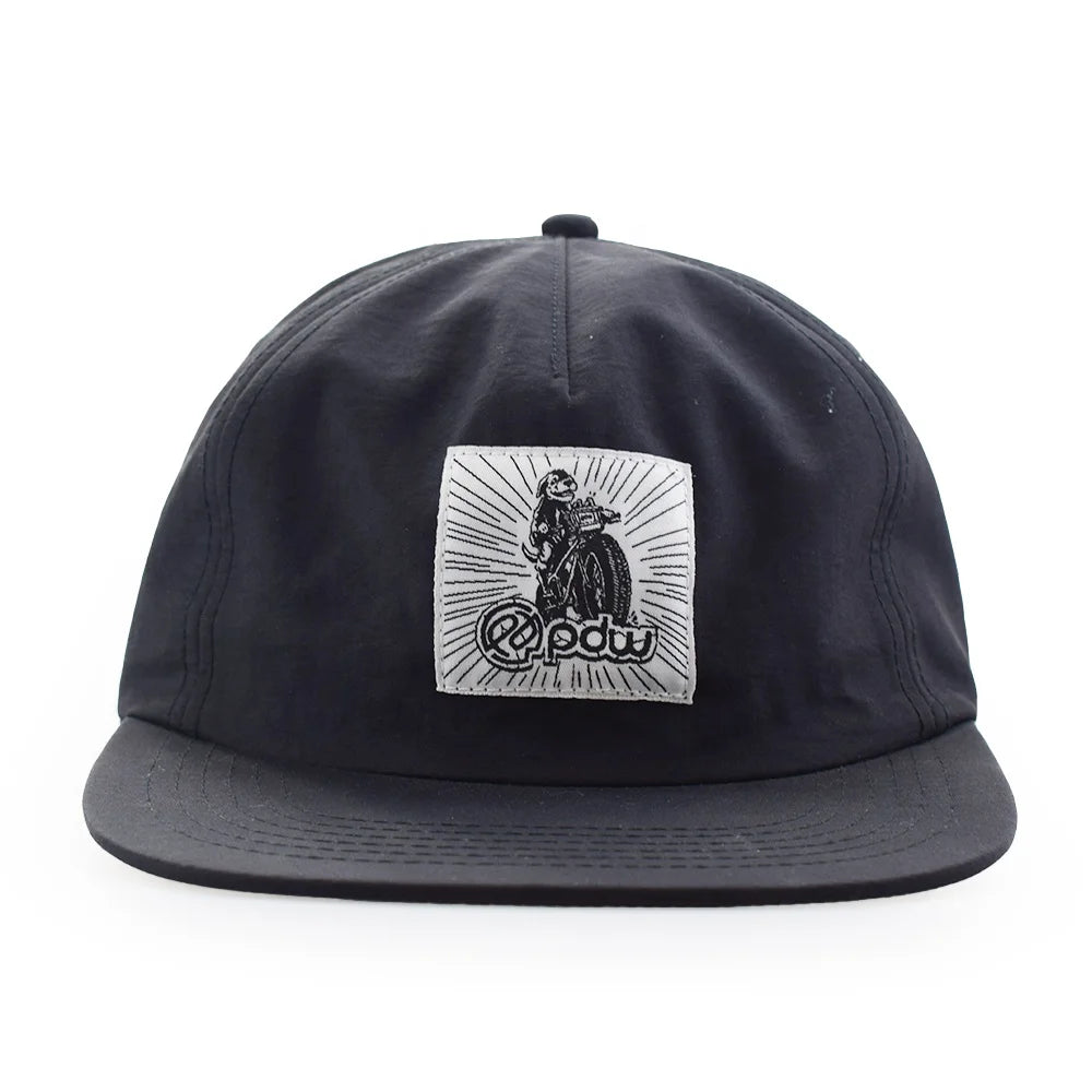 Custom Sporty Character Floral Nylon Snapback Cap Waterproof Woven Label Logo Performance Outdoor Tropical Leaf Jersey Fleece