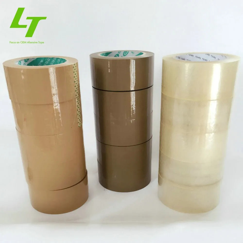 Custom Logo Printed 48mm X 66m High Adhesion BOPP Brown Packaging Tape Single Sided for Carton Sealing