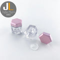 Free Samples Pentagon Pink Skin Care Cream Container 3ml Transparent Compact Case