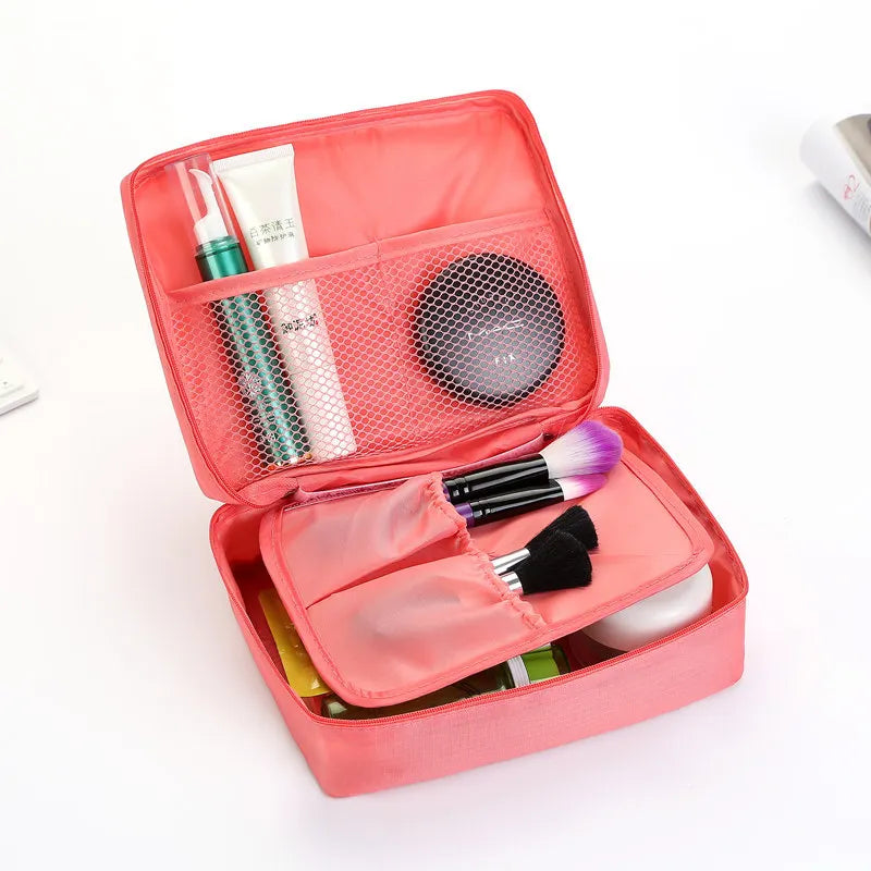Korean Version Second-Generation Large-Capacity Cosmetic Bag Simple Multi-Functional Travel Bag with Zipper Closure