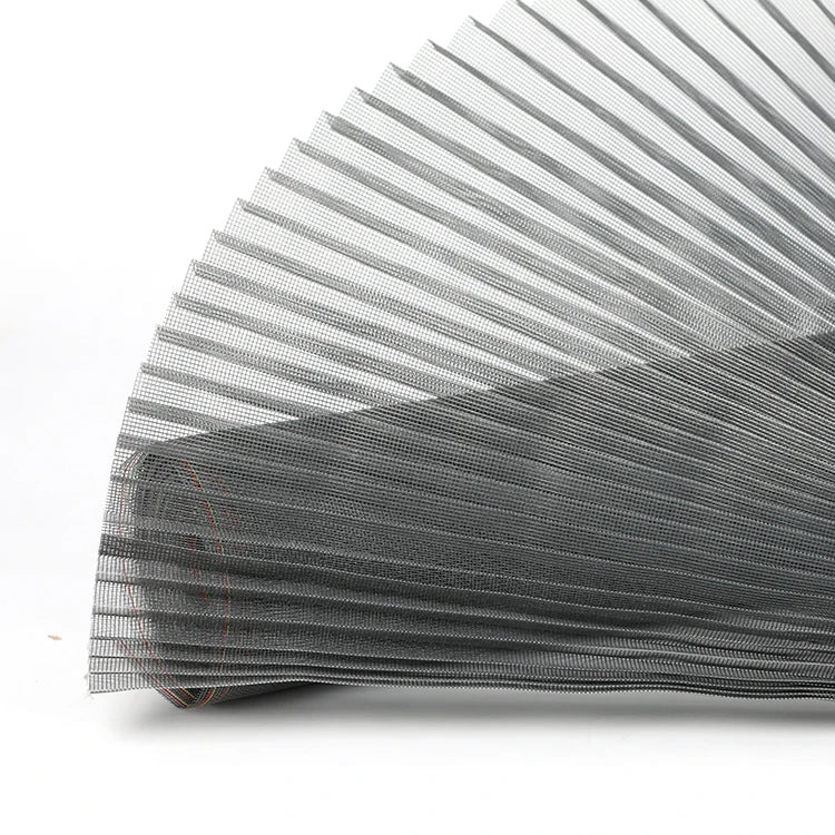 Modern Design Retractable Pleated Wire Mesh/Fiberglass Folding Window Screen for Hotels