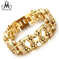 Punk Chunky Man Jewelry Gold Plated Stainless Steel Bike Chain Man Bracelet Hip-Hop Bracelet for Man