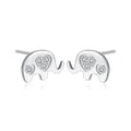 CZCITY Cute Cubic Zirconia Elephant Women Stud Earrings Korean Style Fine Jewelry