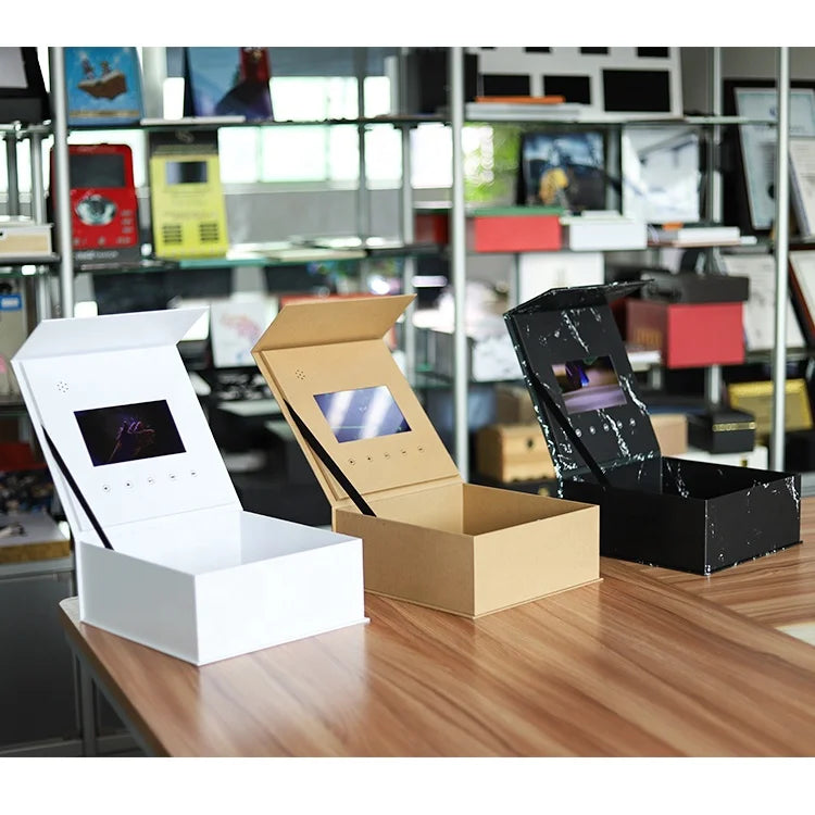 Best Price Customized 7 Inch LCD Screen Light Control Music Card Box Video Player Box for Gift Jewelry Product Presentation