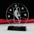 HDW Wholesale Blank Crystal Glass Basketball Trophy Custom MVP Trophies Medals Plaques