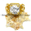 18K Gold High Quality Fashion Diamonds Rings Price in Pakistan Stainless Steel Large Gemstone Ring