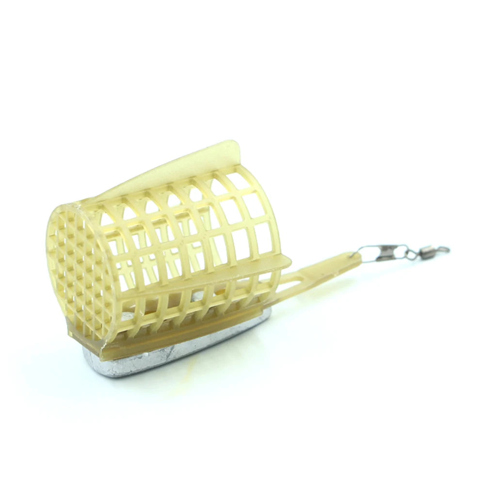 Plastic Fishing Cage Groundbait Feeder with Terminal Swivel Snap