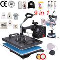 RubySub Double Display 9 in 1 Combo Heat Press Machine Advanced Heat Transfer Machine for Mug/Hat/Tshirt/Plate