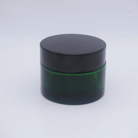 Empty 30g 2oz 3oz Green Cosmetic Tall Glass Jar Black