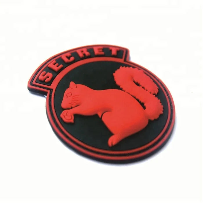 Small MOQ Custom Clothing Brand 3D PVC Squirrel Design Patch