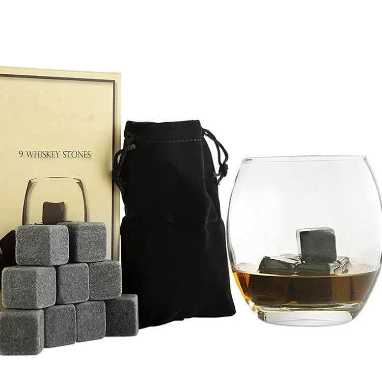 Online Shop Hot Sale Ice Cube Whisky Stones Set for Whiskey Vodka Gin/ Reusable Whiskey Stones With Box