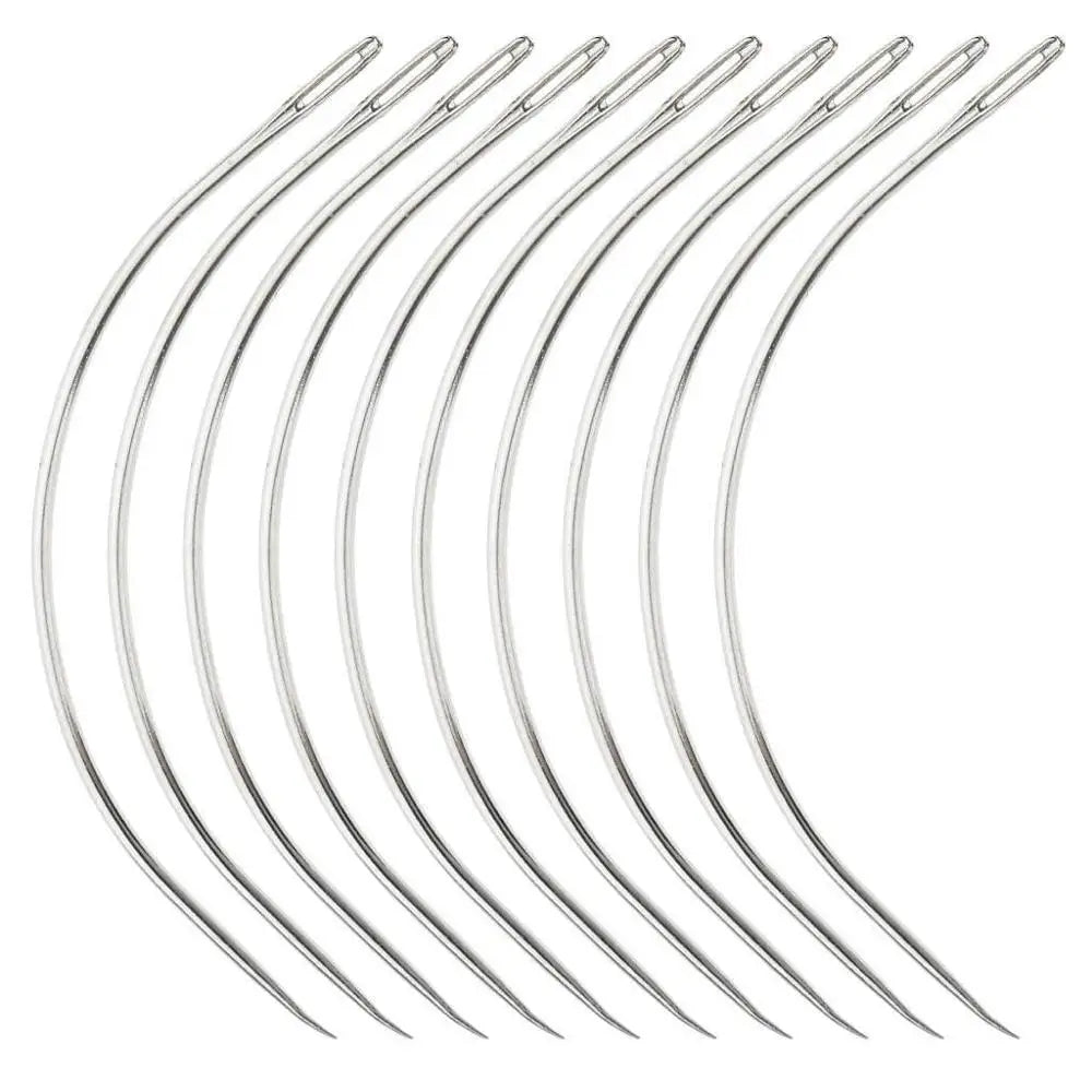 12PCS C Style Weaving Needle for Hair Extension Tools Weft Weave Type Curved Thread Sewing Salon Weaving Needle