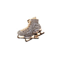 Rhinestone Crystal Brooch Ice Skate Brooch Pin Alloy Lapel Pin