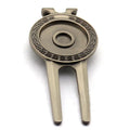 2026 Hot Wholesale Custom Classic Style Durable Zinc Alloy Crystal Ball Marker Golf Divot Tool with Customized Logo