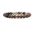 Natural Polish Botswana Agate Semi-Precious Gemstones Healing Crystal 8mm Round Beads Stretch Bracelet 7" Unisex