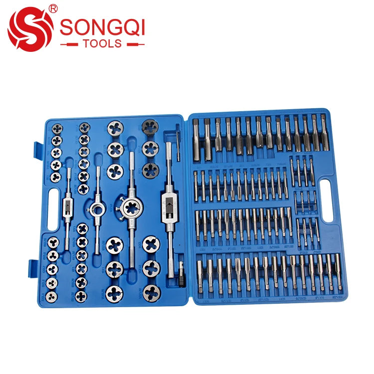 8/12/20/31/40/45/110pcs Tap and Die Set with Tools Wrench in Metric and Inch Size