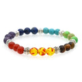 Healing Reiki Yoga Jewelry 7 Chakra Gemstone 8MM Round Beads Stretch Bracelet