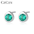 CZCITY Silver 925 Gemstone Earrings Cute Korean Small Stud Earring for Girls Wholesale