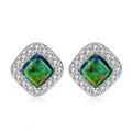 CZCITY 925 Silver European Style Fine Jewelry Female for Young Girls Opal Earrings Women