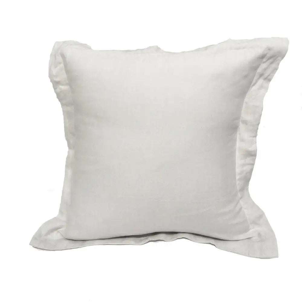 100% Linen Bedding 18-Inch 4-Cm Border Pillow Sham Woven Cushion Cover for Home Hotel Solid Pattern for Home Hospital Use