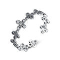 CZCITY Fashion Vintage Tai Silver Women Engagement Rings Wedding Luxury Small Flower Jewelry